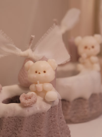 bear bundt cake candle