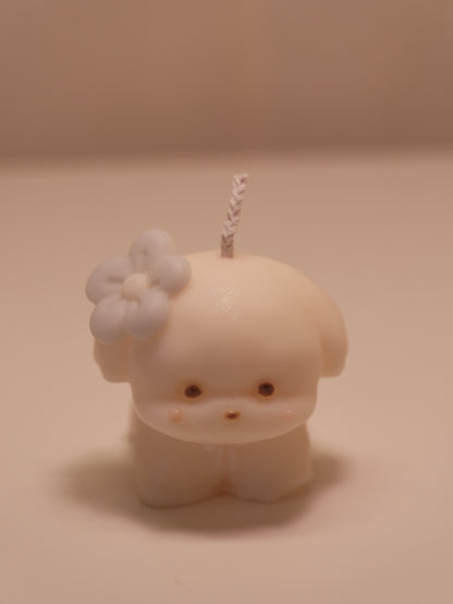 flower puppy candle