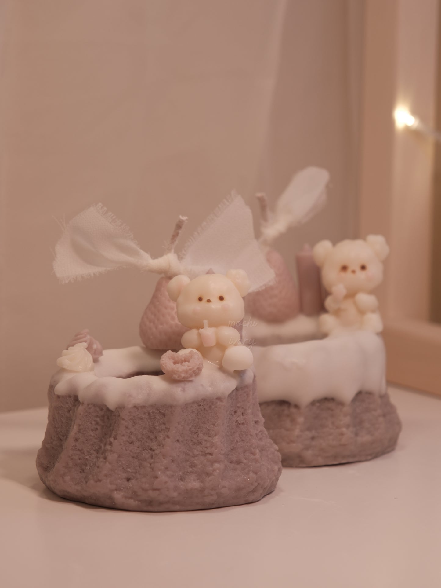 bear bundt cake candle