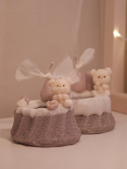 bear bundt cake candle