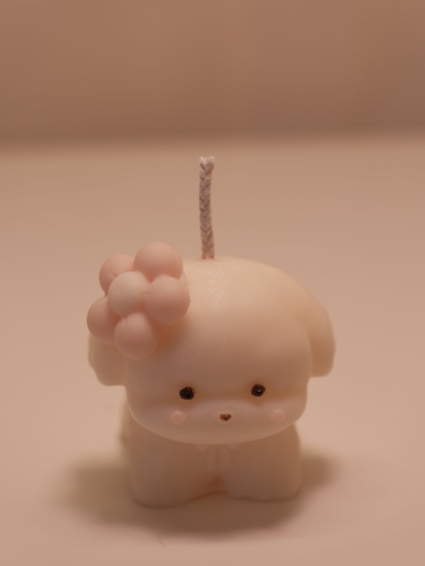 flower puppy candle