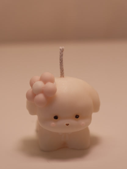 flower puppy candle